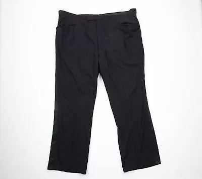 Vintage 60s Mens Size 48x32 Wool Wide Leg Bell Bottoms Tuxedo Pants Black USA • $97.46