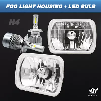 $58.49 • Buy 7 X6  Inch Sealed Beam Headlight Conversion High/Low Beam+ 100W H4 LED