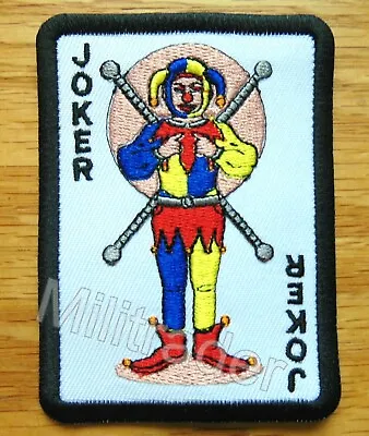 Standing Joker Jester Playing Card Poker Gambling Casino Patch (Iron-on) • $4.95