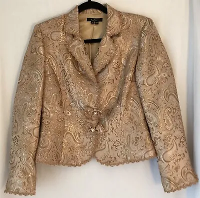 ECI New York Art To Wear Formal Jacket Coat Ladies Size 2 Pearl Beaded Small XS • $19.99