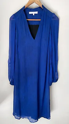 VERONIQUE BRANQUINHO Amazing Long Sleeve Silk Dress Size 38 AU 8 • $115.81
