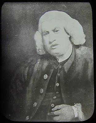 £10 • Buy Glass Magic Lantern Slide PORTRAIT OF DR JOHNSON C1890 DRAWING  . JV