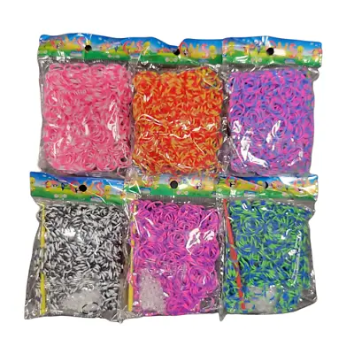 3600 ( 6x600) New TIE DYE Colors Refill Rubber Bands W/S Clips For Loom Kits  • $8.95