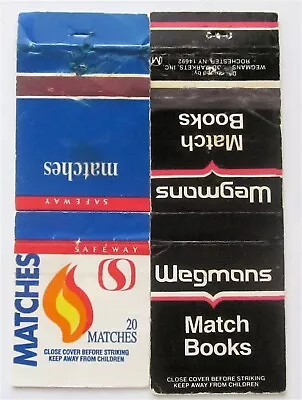 Safeway Stores Matches Wegmans Stores Match Books 2 Matchbook Covers • $2.99
