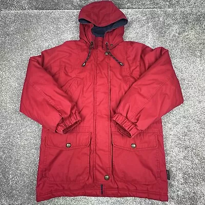 Pacific Trail Full Zip Button Hooded Coat Jacket Mens Small Red Winter Outdoor • $19.50
