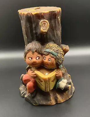 German GUNTER KERZEN Hand Carved Candle Children Reading Under Tree Wick • $19.99