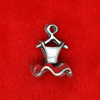 6 X Tibetan Silver 3D Dancing Skirt Tutu Charm Pendant Beading Jewellery Making • £2.49