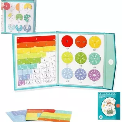 Magnetic Fraction Educational Puzzle Score Originbuys Disk Demonstrator Kid Gift • £13.52