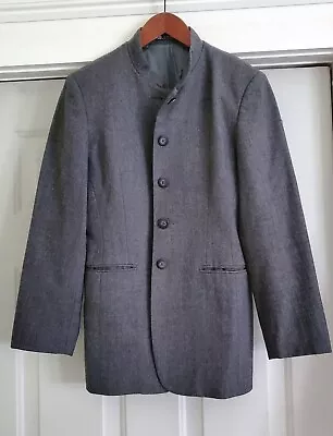 Vintage Comme Ca Du Mode Japan Gray Wool Nehru Collar Jacket Size Medium • $65