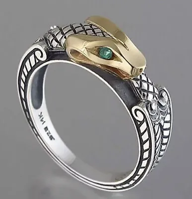 Green Eye Mens Snake Cool Ring • £6.99