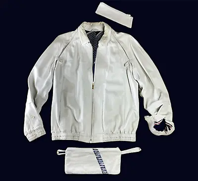 Zilli Cecil Gee White Ivory Lambskin Leather Vintage Jacket EU 52 + Collar + Bag • $2799.99