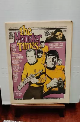 The Monster Times Magazine Newspaper  Issue 2 Horror Sci-fi With The Poster! • $30