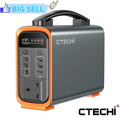 CTECHi Portable Power Station 240Wh/240W LiFePO4 Battery Solar Generator PD 60W • £95.20