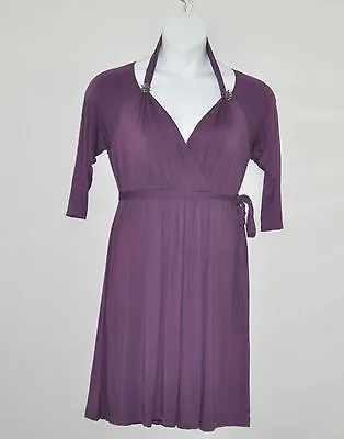 M By Marc Bouwer Cold Shoulder Knit Dress With Knot Detail Size S Purple • $4.89