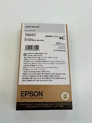 Genuine Epson T6037 -  220ml Light Black - Ink Stylus Pro 7800 7880 9800 9880 • $79.99