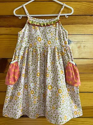 Matilda Jane Sundew Dress Girls Good Hart Pockets Sleeveless Size 4 • $29.99