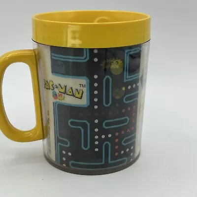 Yellow Vintage Pac-Man Coffee Mug Arcade Game ThermoServ Plastic Cup 1980 Atari • $11.99