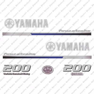 Yamaha 200HP Four Stroke Outboard Engine Decals Sticker Set Reproduction 2013 • $40.49