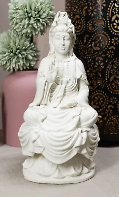 Ebros Water Moon Boddhissattva Goddess Kuan Yin Guanyin Meditating Altar Statue • $25.99