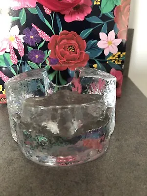 £10 • Buy Vintage  Heavy Textured Glass Ashtray Weighs Over 1 Kg 12 Cm Diam 6.25 Cm Tall