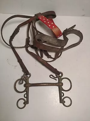 Vintage Brass Horse Bit No Maker's Marks. With Leather Straps Free Shipping. • $19.99