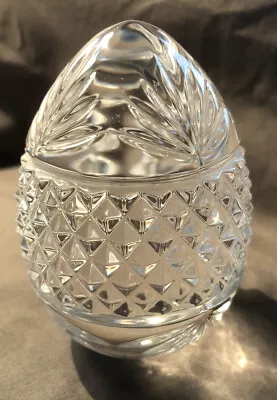 Vintage France Solid Crystal Glass Egg Shaped Paperweight 3.5  Tall • $8.75