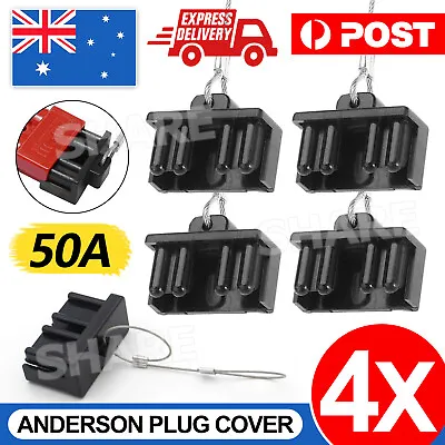 $6.35 • Buy 4pcs Dust Cap Black Anderson Plug Cover Style Connectors 50AMP Battery Caravan
