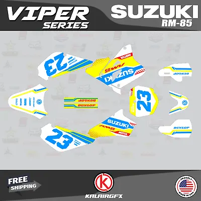 Graphics Decal Kit For Suzuki RM85 (2001-2023) RM 85 Viper Series - Cyan • $54.99