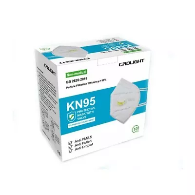 10x KN95 N95 P2 Protective Face Mask With Valve Disposable Mask Anti Dust 10PCS • $42.50