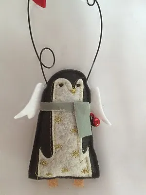 £4.99 • Buy Gisela Graham Fabric Penguin With Wings & Wire Loop Christmas Tree Decoration