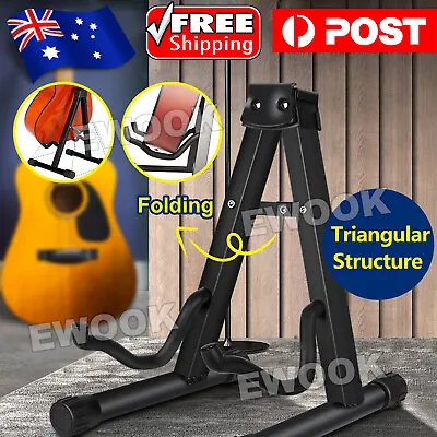 $13.45 • Buy Portable Electric Acoustic Bass Guitar Stand A Frame GIG Floor Rack Holder