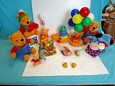 Huge Winnie The Pooh Vintage Lamps Bank Bear Tissue Holder Tigger Toy Lot • $85.46