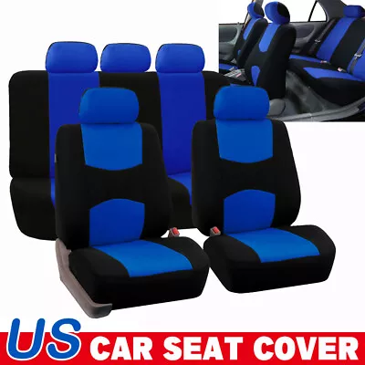 For Volkswagen Flat Cloth Car Seat Covers 5-Seat W/ Split Bench Zippers Full Set • $24.95
