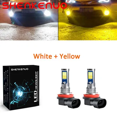 H11 H8 White/golden Yellow LED Fog Light Bulb Dual Color Switchback Strobe Flash • $16.68