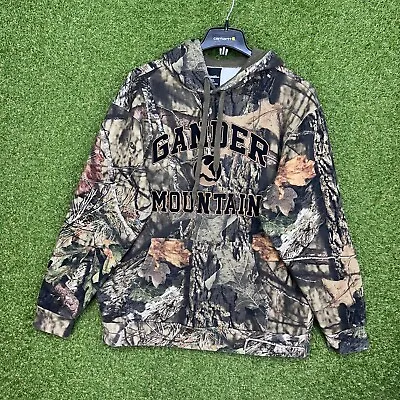 Vintage Camo Hoodie Mens XL Mossy Oak Sweatshirt Gander Mountain Hunting Sweater • $17.98