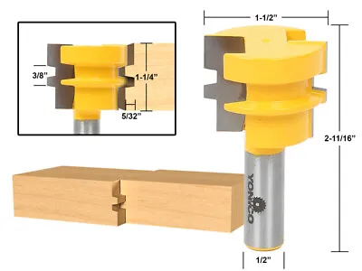 1-1/4  Reversible Glue Joint Router Bit - 1/2  Shank - Yonico 15136 • $22.95