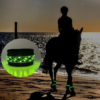 4Pcs LED Lighting Horse Leg Strap Night Visible High Visibility Legging Wraps • £19.80