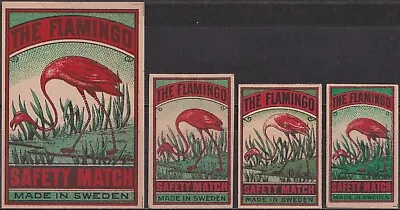 Old Matchbox Labels Sweden The Flamingo PACKET & BOX SIZE • $3.79