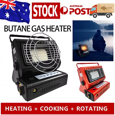 Red / Black Butane Gas Heater Portable Tent Outdoor Hiking Survival Emergency • $29.99