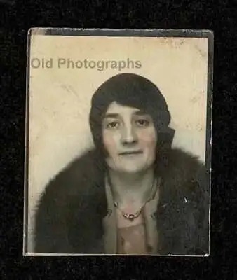 Photo Booth Woman Hand Colored Rosy Cheeks Old/vintage Photo Snapshot- L630 • $7.99