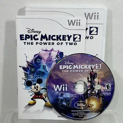 Disney Epic Mickey 2 The Power Of Two (2006 Nintendo Wii) Complete W/ Manual CIB • $7.68