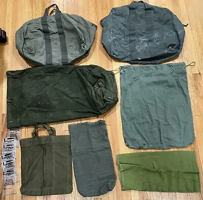 Original USGI Canvas Bag Lot: Parachute Bags Duffle Bag Etc. • $40