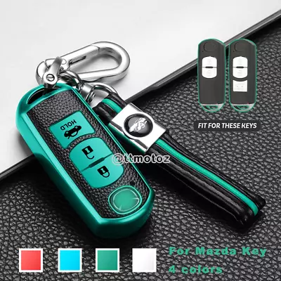 New Leather TPU Key Fob Case Cover Shell Key Holder For Mazda 3 5 6 CX5 CX7 MX5 • $15.63