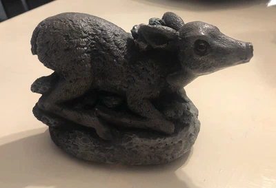 £72.79 • Buy Henri Studio 1995/Cast Stone Fawn Baby Deer Glass Eyes Statue Wauconda IL 6”x4”