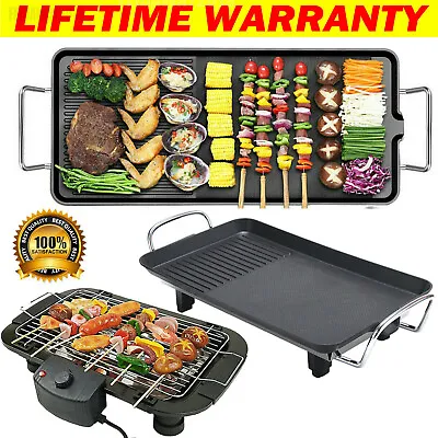 £23.89 • Buy Electric Teppanyaki Table Top Grill Griddle BBQ Barbecue Hot Plate Dinner Indoor