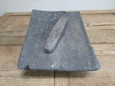 Antique Metate #25-Grinder-Rustic-Complete-Old Mexican-Primitive-13.5 X 17.5 X 7 • $349.97