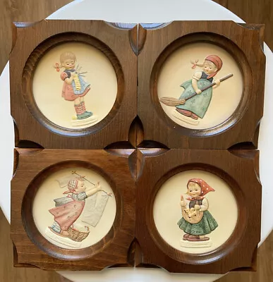 (4) Hummel Goebel 1988-1991 LITTLE HOMEMAKERS Miniature Plates Framed • $29.95