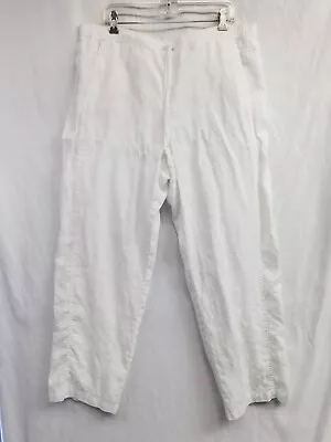 Orvis 100% Linen White Fully Lined Drawstring Pants Pockets Coastal Size XL Men • $28.85