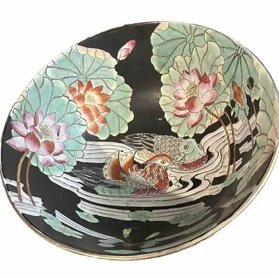 Large 12  Decorative Chinese Bowlhand Painted In Macau • $21.95