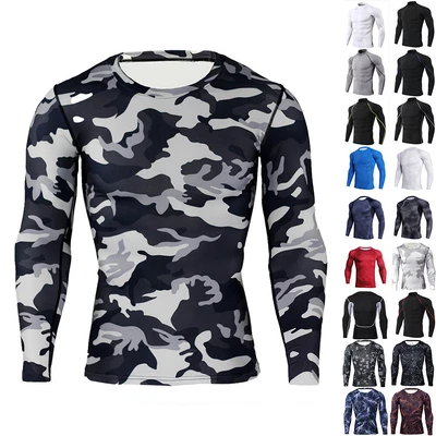 £10.39 • Buy Mens Boys Compression Base Layers Long Sleeve Thermal Top Skins Running Sports